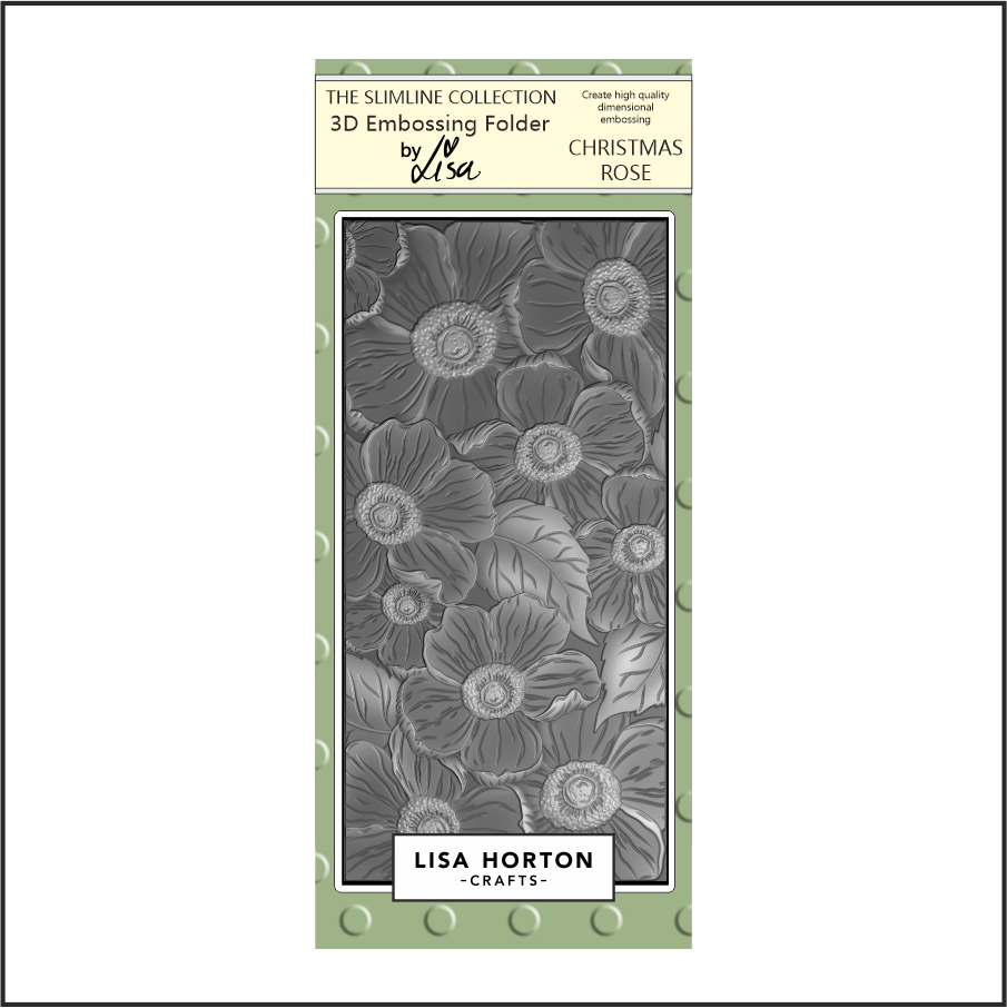 Lisa Horton Crafts Christmas Rose DL 3D Embossing Folder