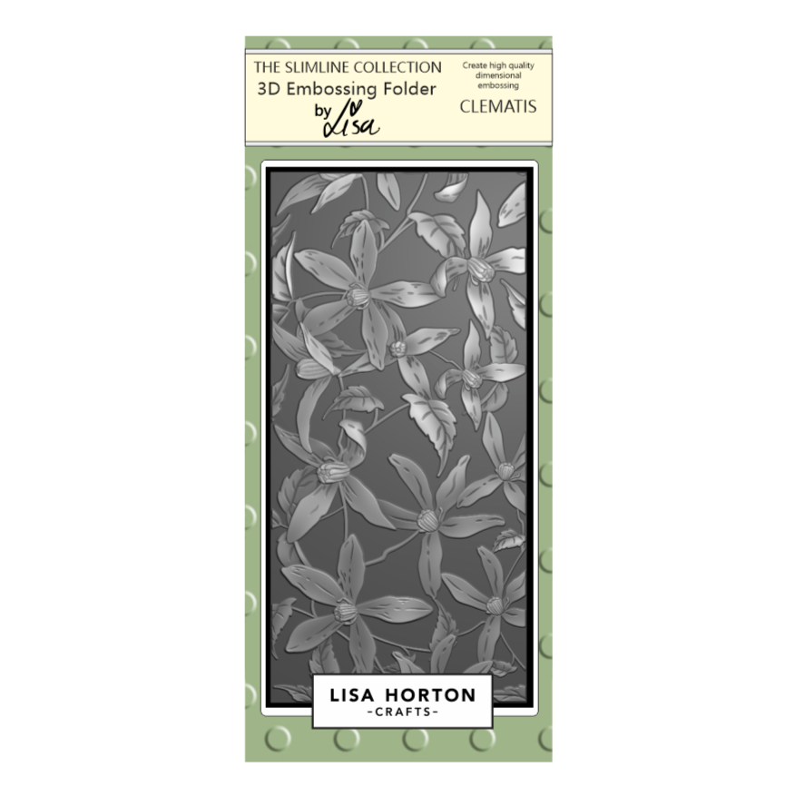 Lisa Horton Crafts Clematis DL 3D Embossing Folder