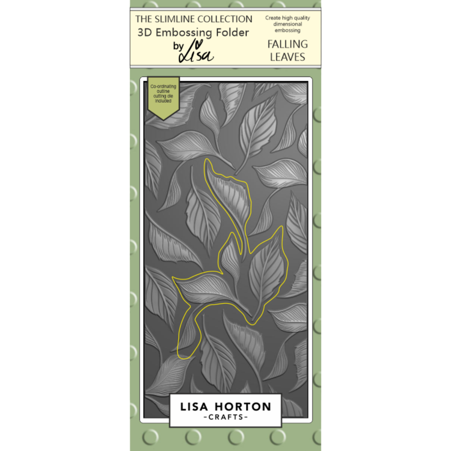 Falling Leaves DL 3D Slimline Embossing Folder with Die