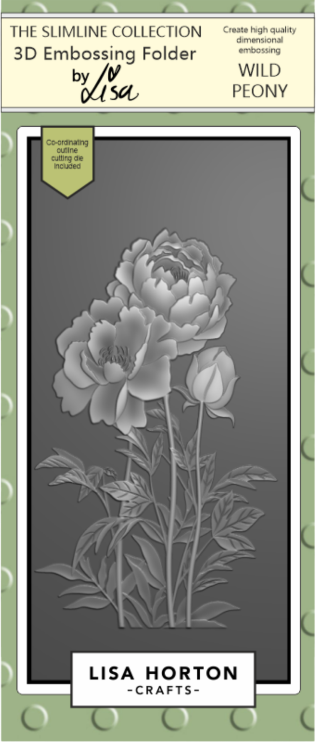 Wild Peony DL 3D Embossing Folder with Die