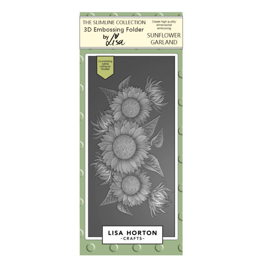 Lisa Horton Crafts Sunflower Garland DL 3D Embossing Folder and Die