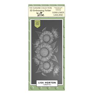 Lisa Horton Crafts Sunflower Garland DL 3D Embossing Folder and Die