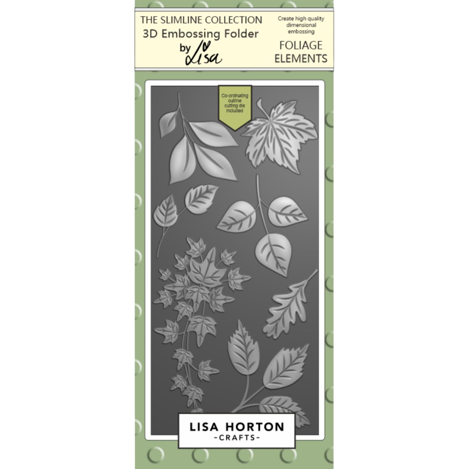 Foliage Elements DL 3D Embossing Folder with Die