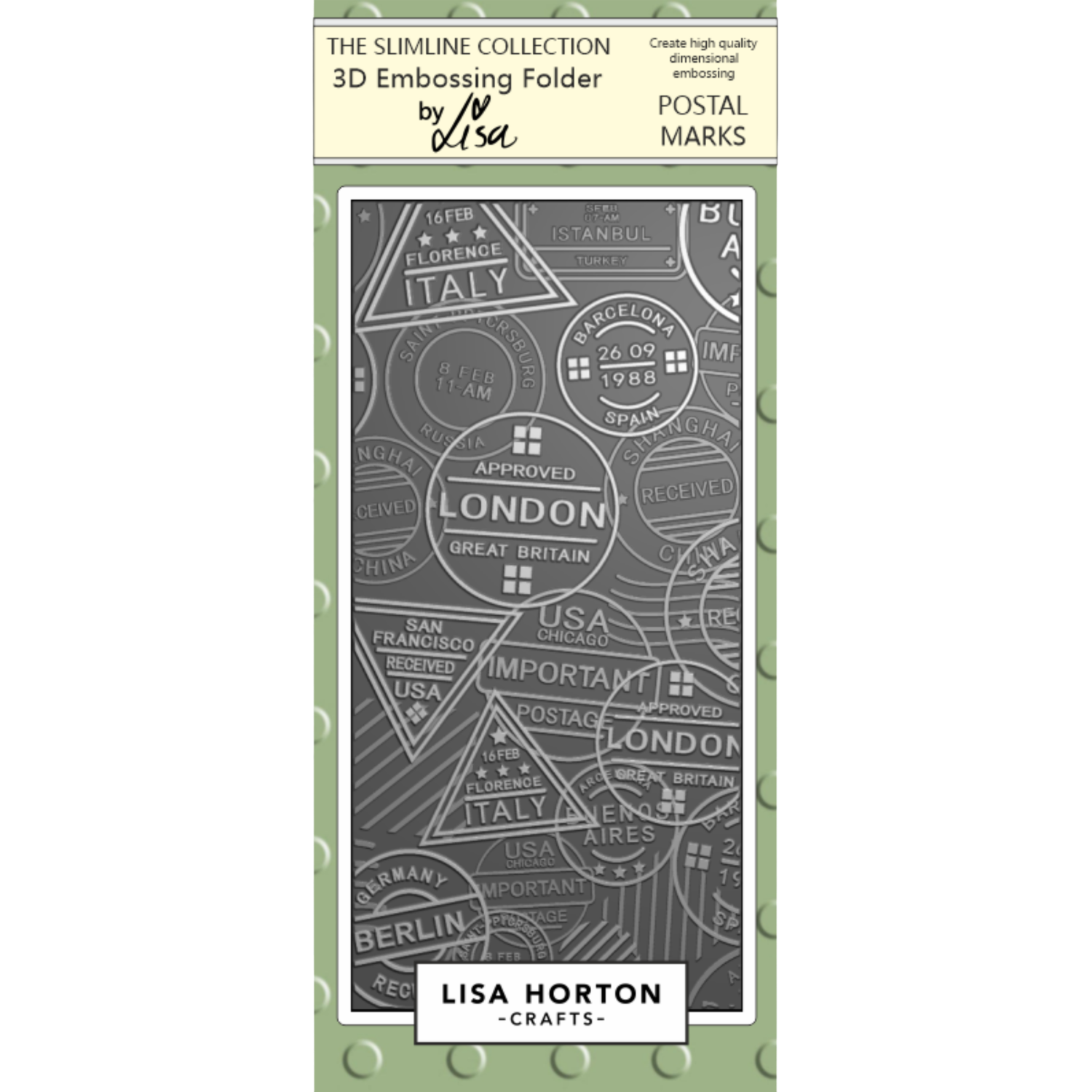 Postal Marks DL 3D Embossing Folder