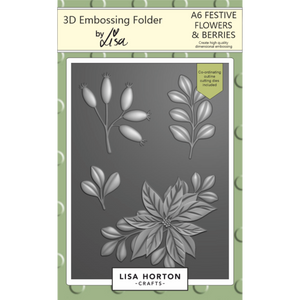 Festive Flowers & Berries A6 3D Embossing Folder with Die