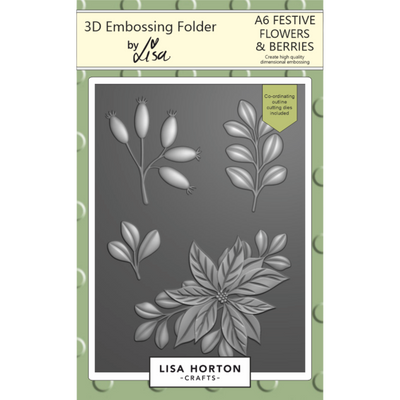 Festive Flowers & Berries A6 3D Embossing Folder with Die