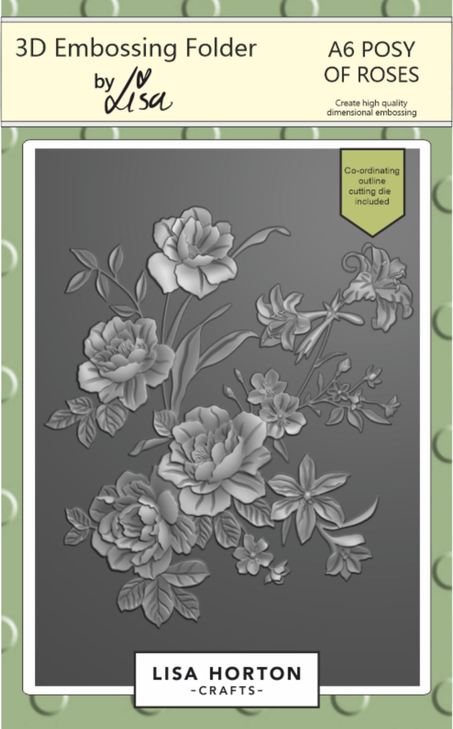 Posy of Roses A6 3D Embossing Folder with Die