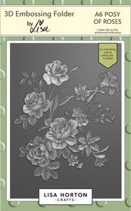 Posy of Roses A6 3D Embossing Folder with Die