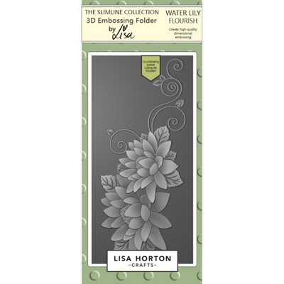 Water Lily Flourish DL 3D Embossing Folder with Die