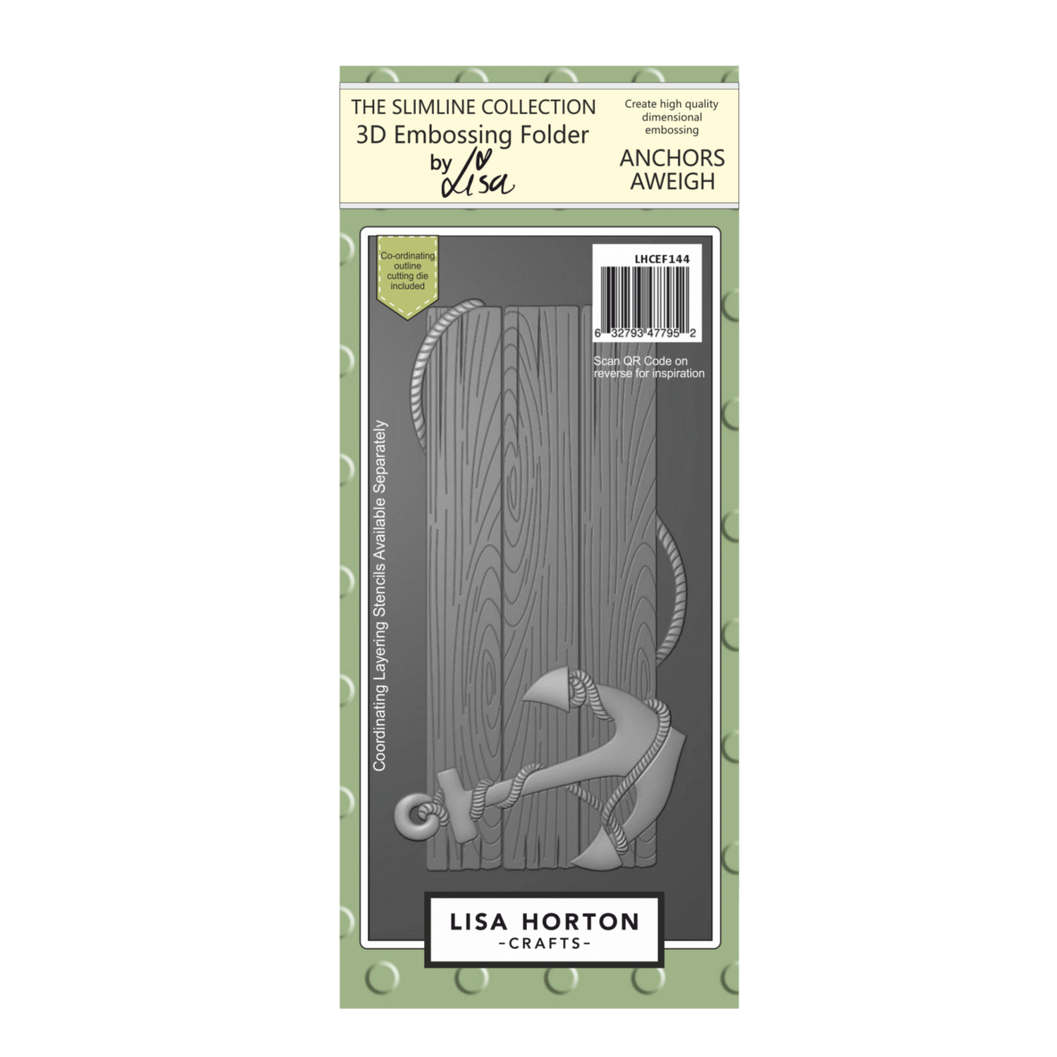 Lisa Horton Crafts Anchors Aweigh DL 3D Embossing Folder with Die