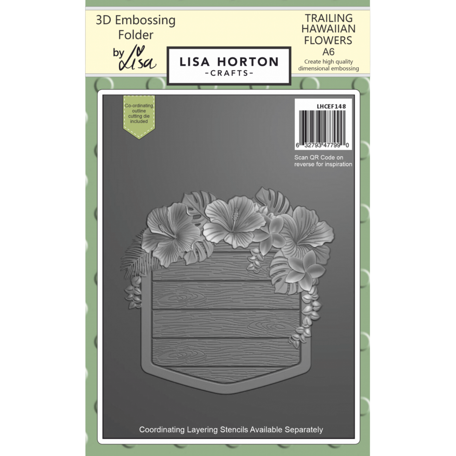 Trailing Hawaiian Flowers A6 3D Embossing Folder with Die