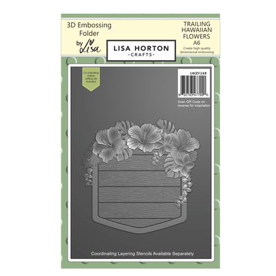 Lisa Horton Crafts Trailing Hawaiian Flowers A6 3D Embossing Folder with Die