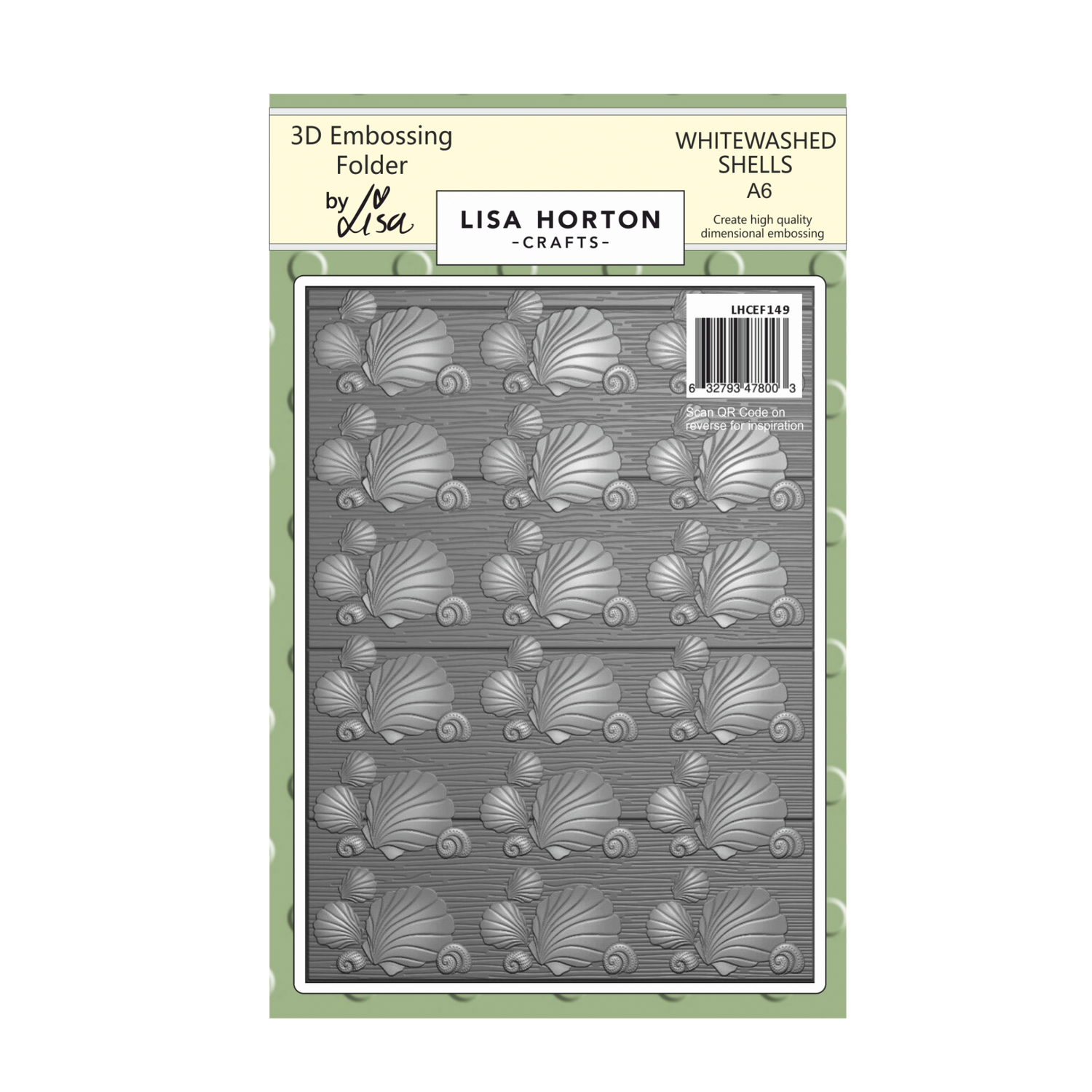 Lisa Horton Crafts Whitewashed Shells A6 3D Embossing Folder