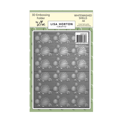 Lisa Horton Crafts Whitewashed Shells A6 3D Embossing Folder