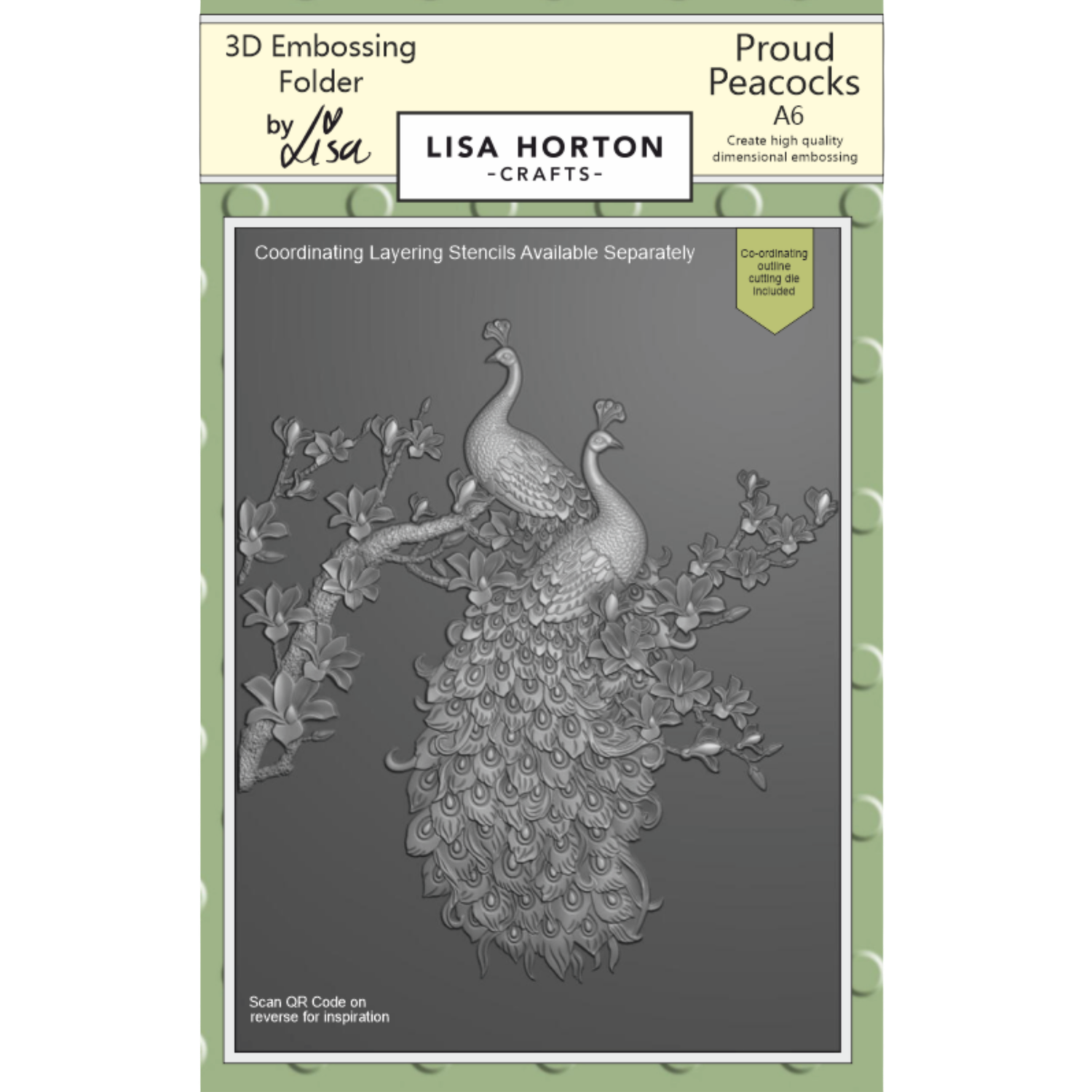 Proud Peacocks A6 3D Embossing Folder with Die