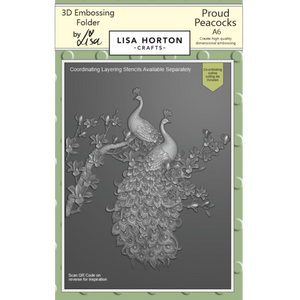 Proud Peacocks A6 3D Embossing Folder with Die