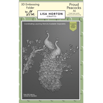 Proud Peacocks A6 3D Embossing Folder with Die