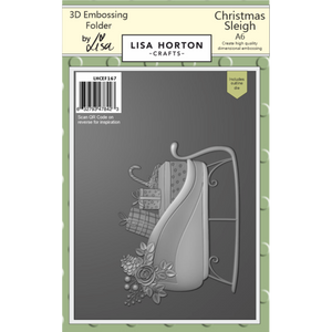 Christmas Sleigh A6 3D Embossing Folder with Die