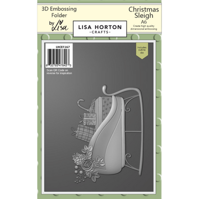 Christmas Sleigh A6 3D Embossing Folder with Die
