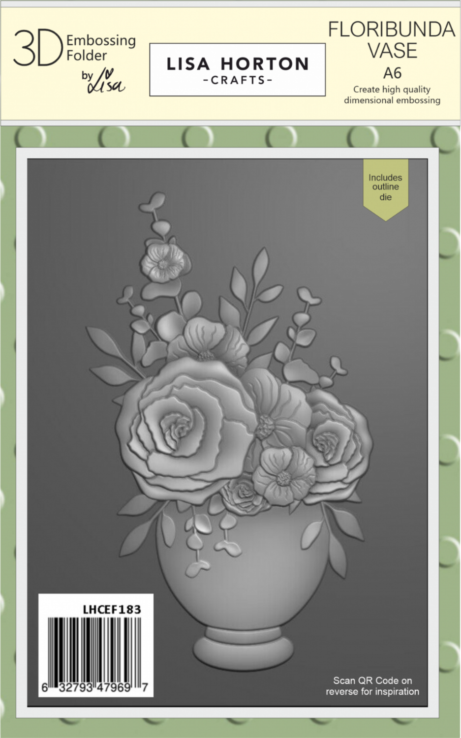 Floribunda Vase A6 3D Embossing Folder with Die