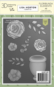 Floribunda Elements A6 3D Embossing Folder with Die