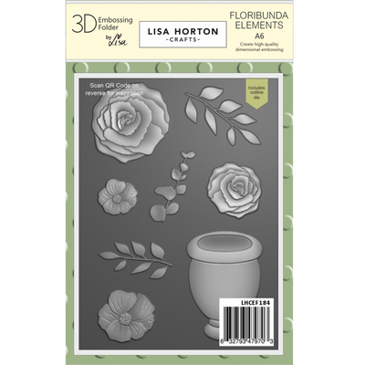 Floribunda Elements A6 3D Embossing Folder with Die