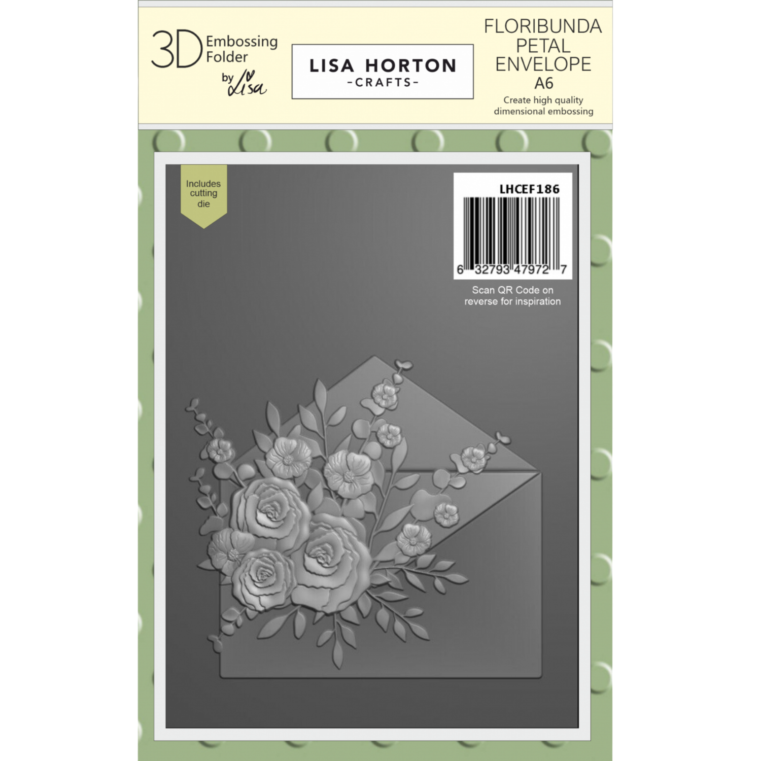 Floribunda Petal Envelope A6 3D Embossing Folder with Die