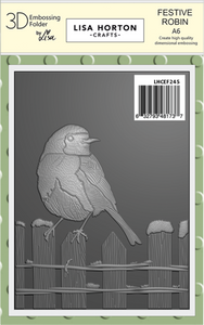 Festive Robin A6 3D Embossing Folder