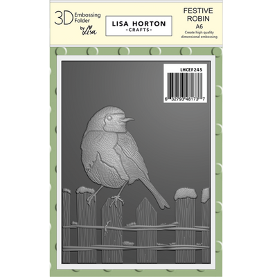 Festive Robin A6 3D Embossing Folder