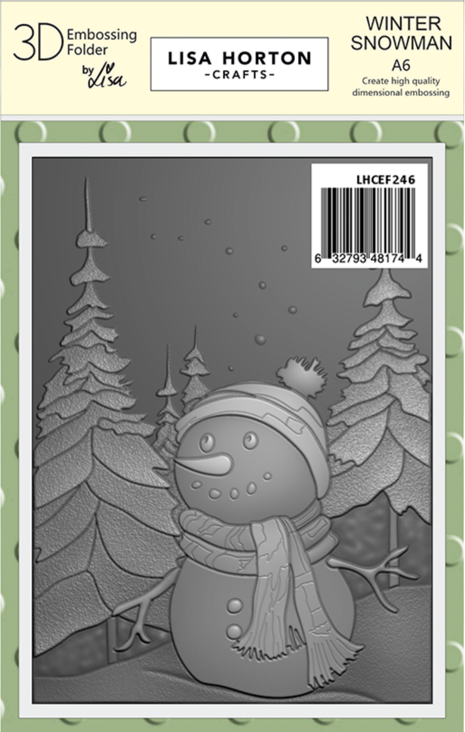 Winter Snowman A6 3D Embossing Folder