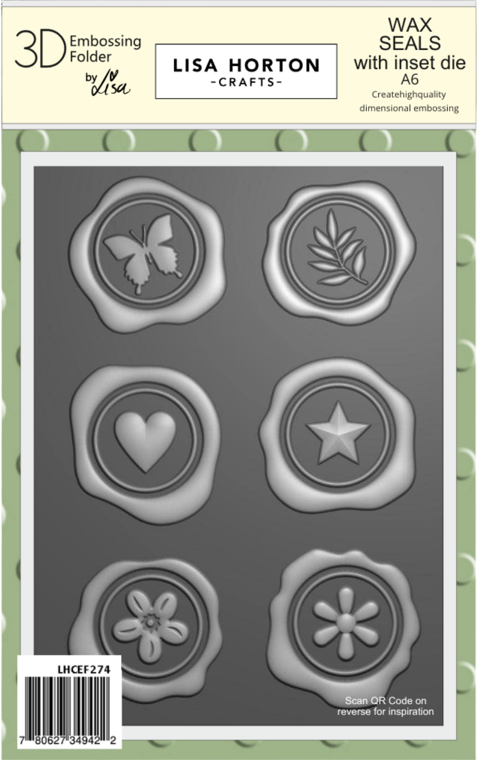 Wax Seals A6 3D Embossing Folder with Integrated Die Set