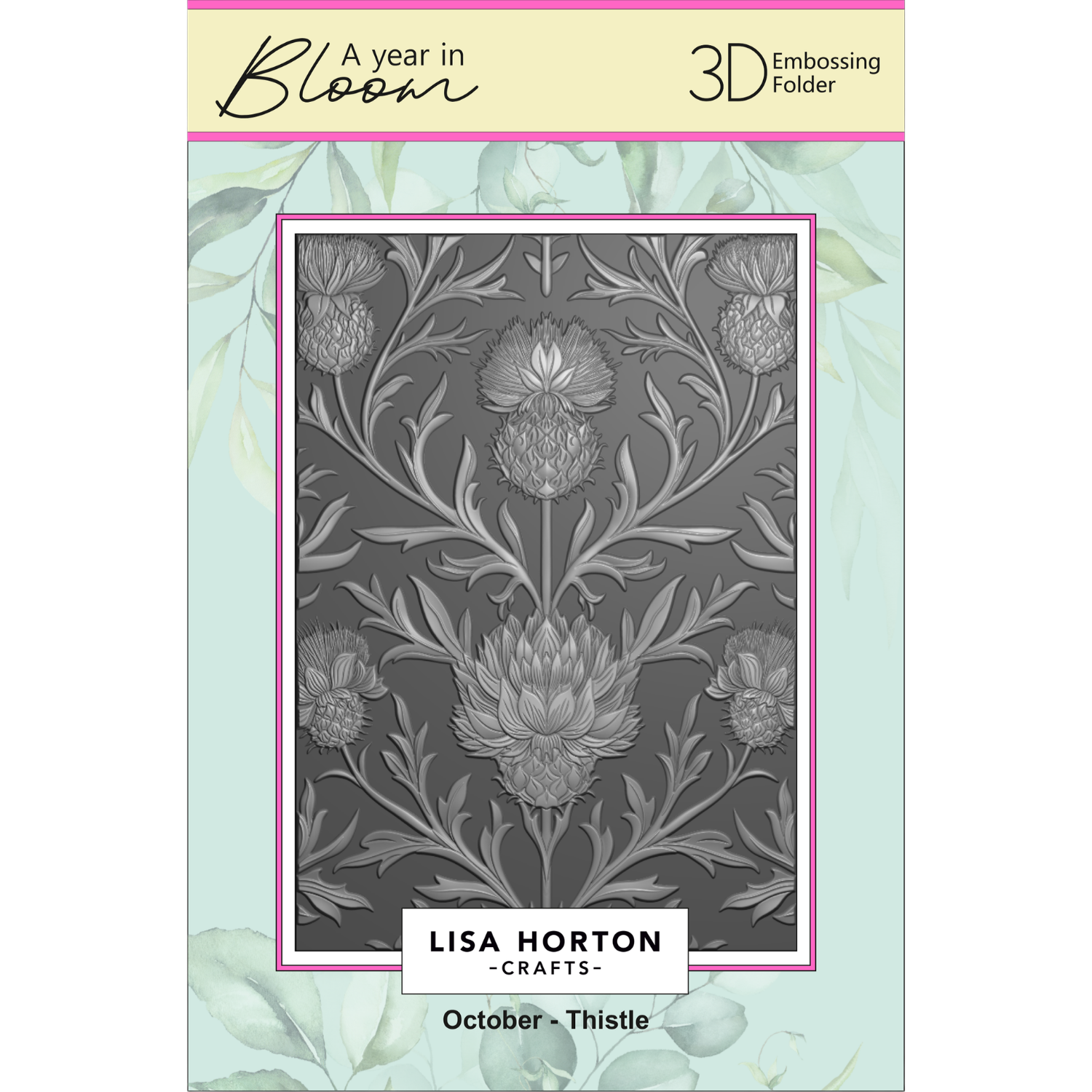 A Year In Bloom' 2025 - Set of 12 5” x 7” 3D Embossing Folders