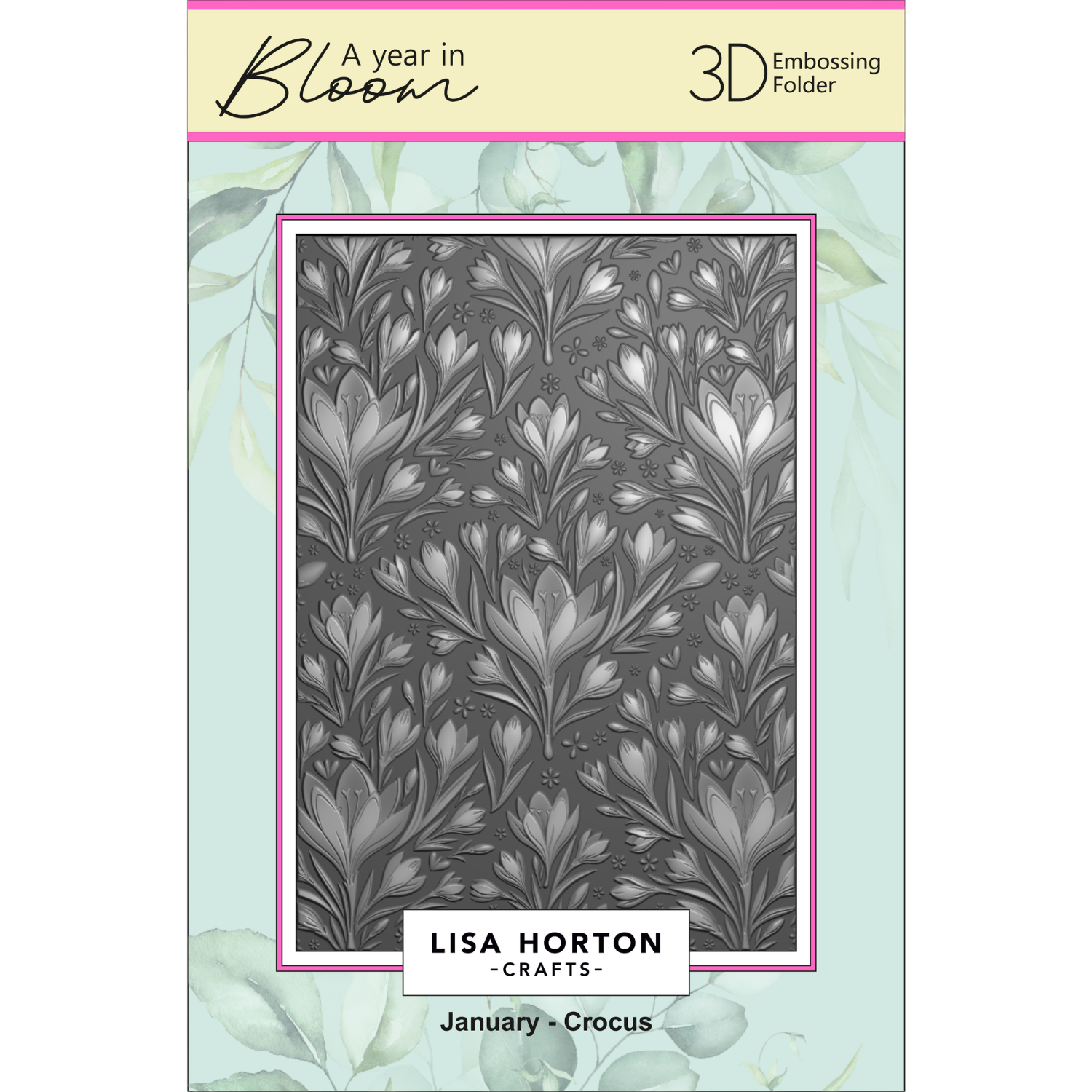 A Year In Bloom' 2025 - Set of 12 5” x 7” 3D Embossing Folders