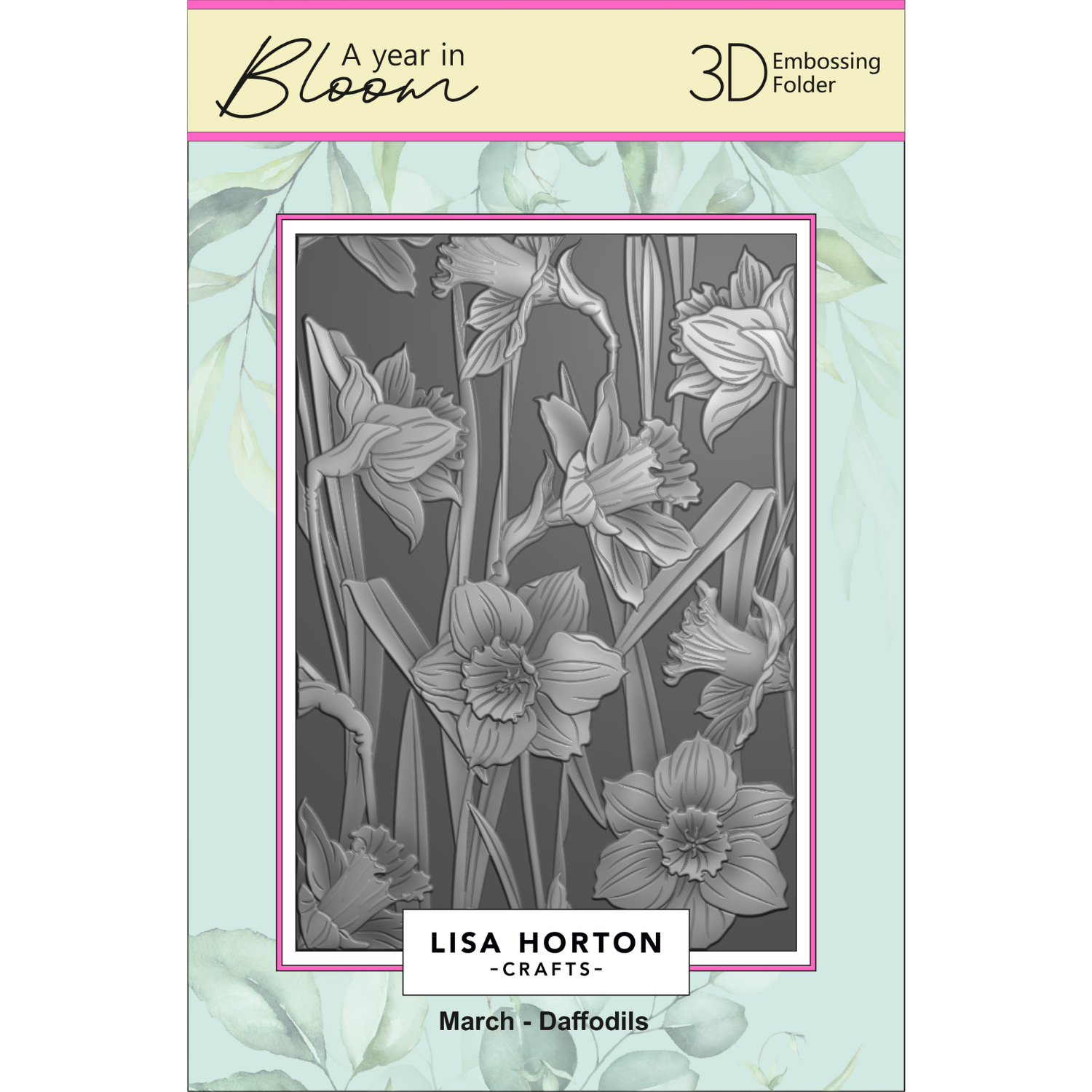 A Year In Bloom' 2025 - Set of 12 5” x 7” 3D Embossing Folders
