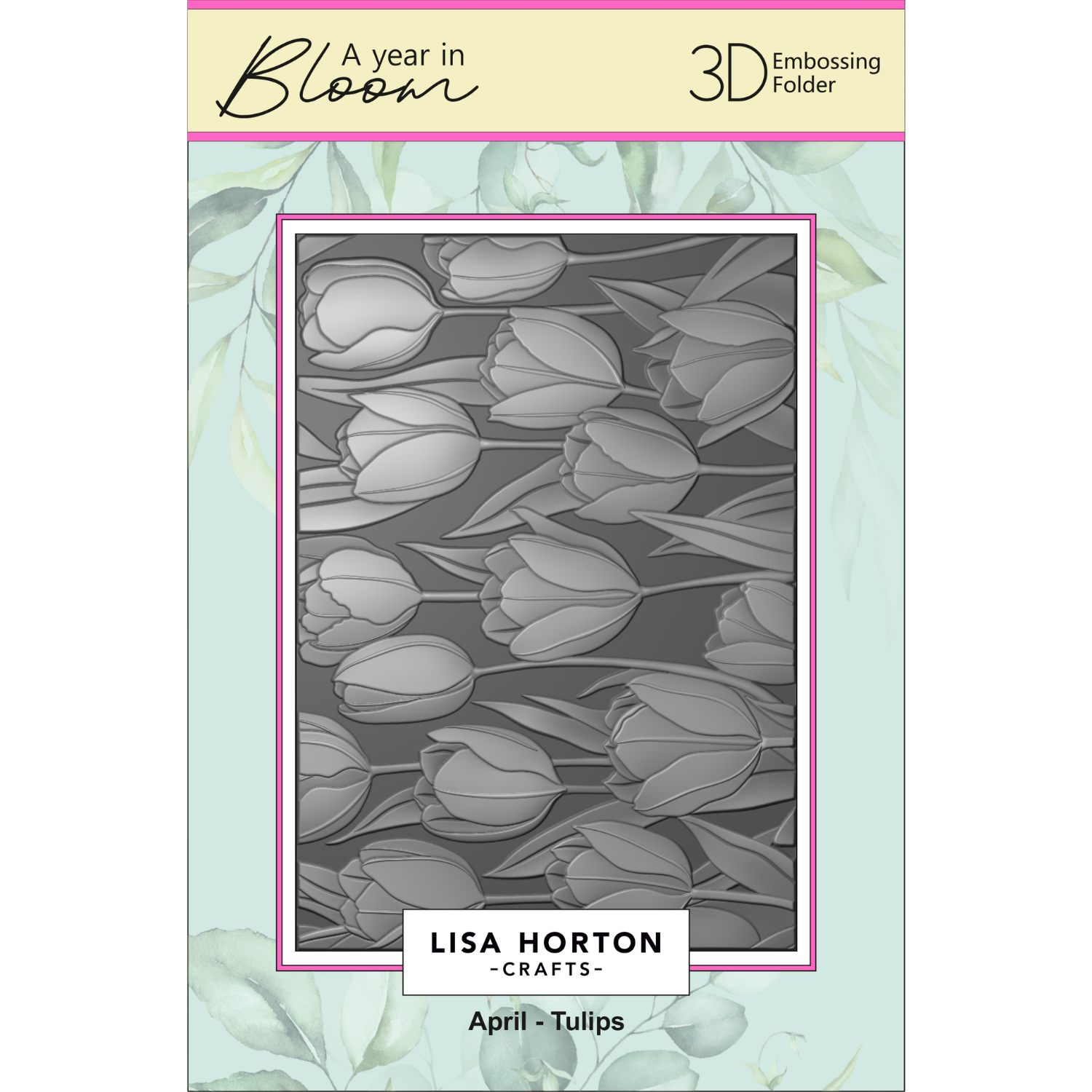 A Year In Bloom' 2025 - Set of 12 5” x 7” 3D Embossing Folders