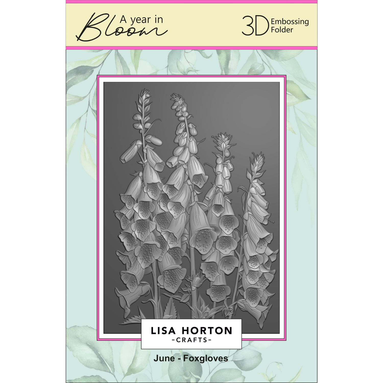 A Year In Bloom' 2025 - Set of 12 5” x 7” 3D Embossing Folders