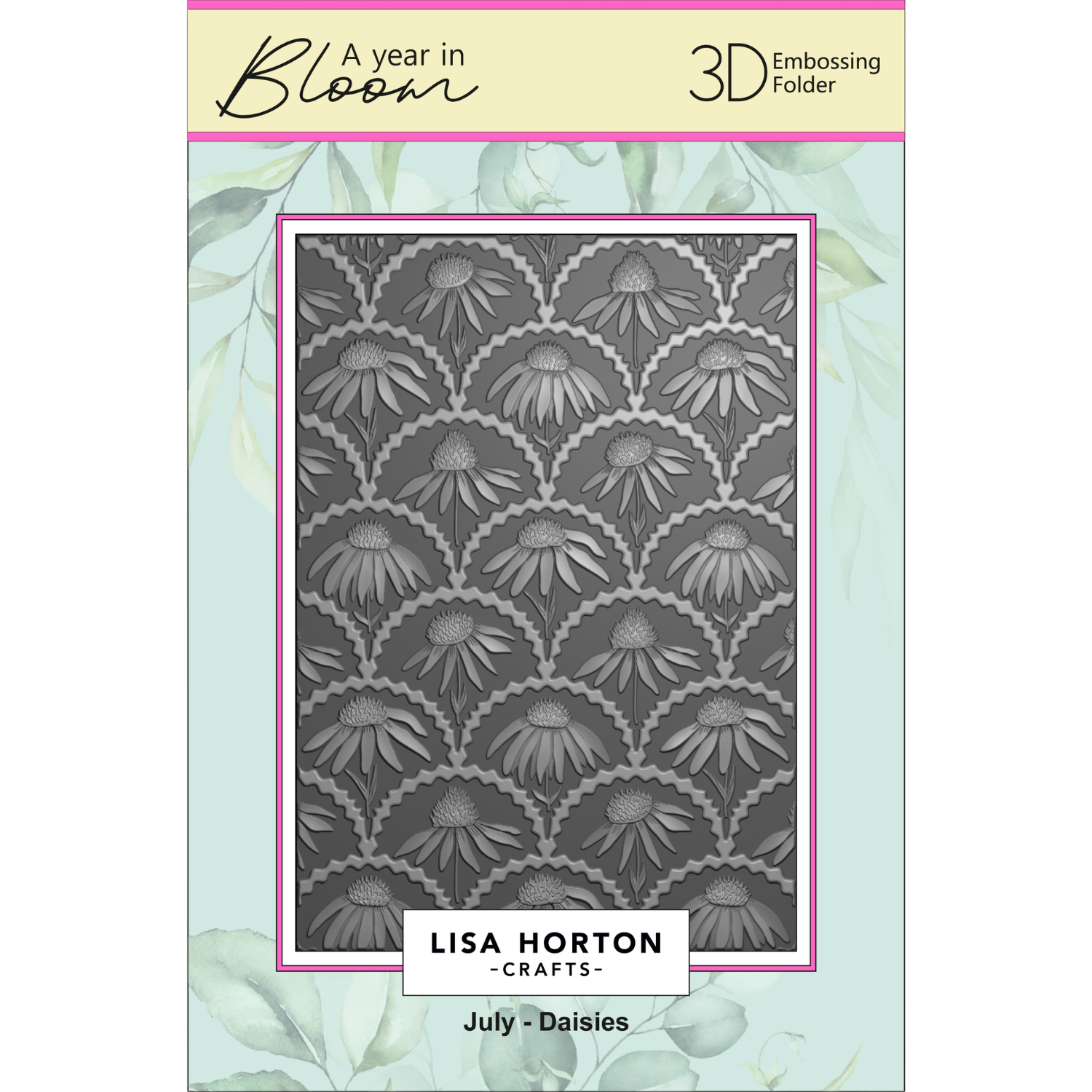 A Year In Bloom' 2025 - Set of 12 5” x 7” 3D Embossing Folders
