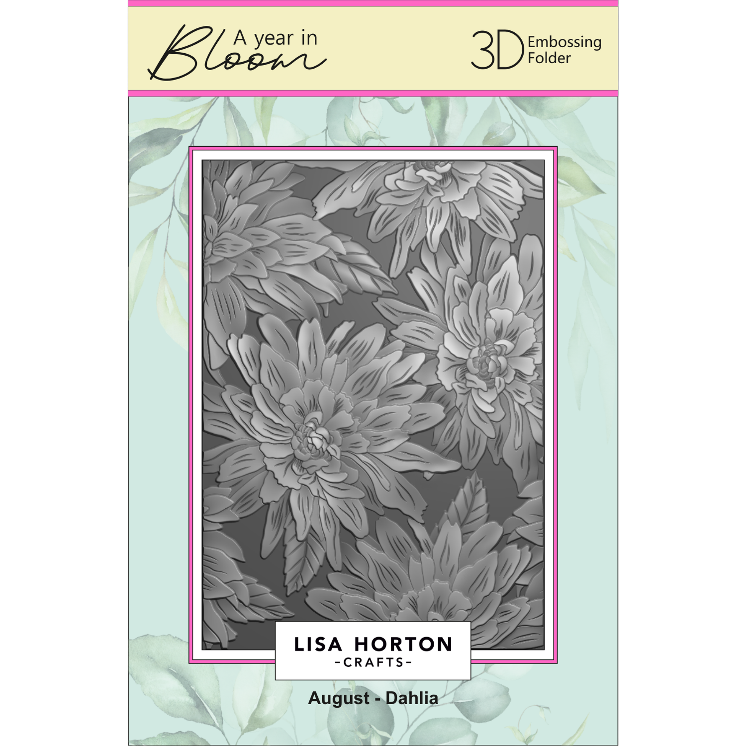 A Year In Bloom' 2025 - Set of 12 5” x 7” 3D Embossing Folders