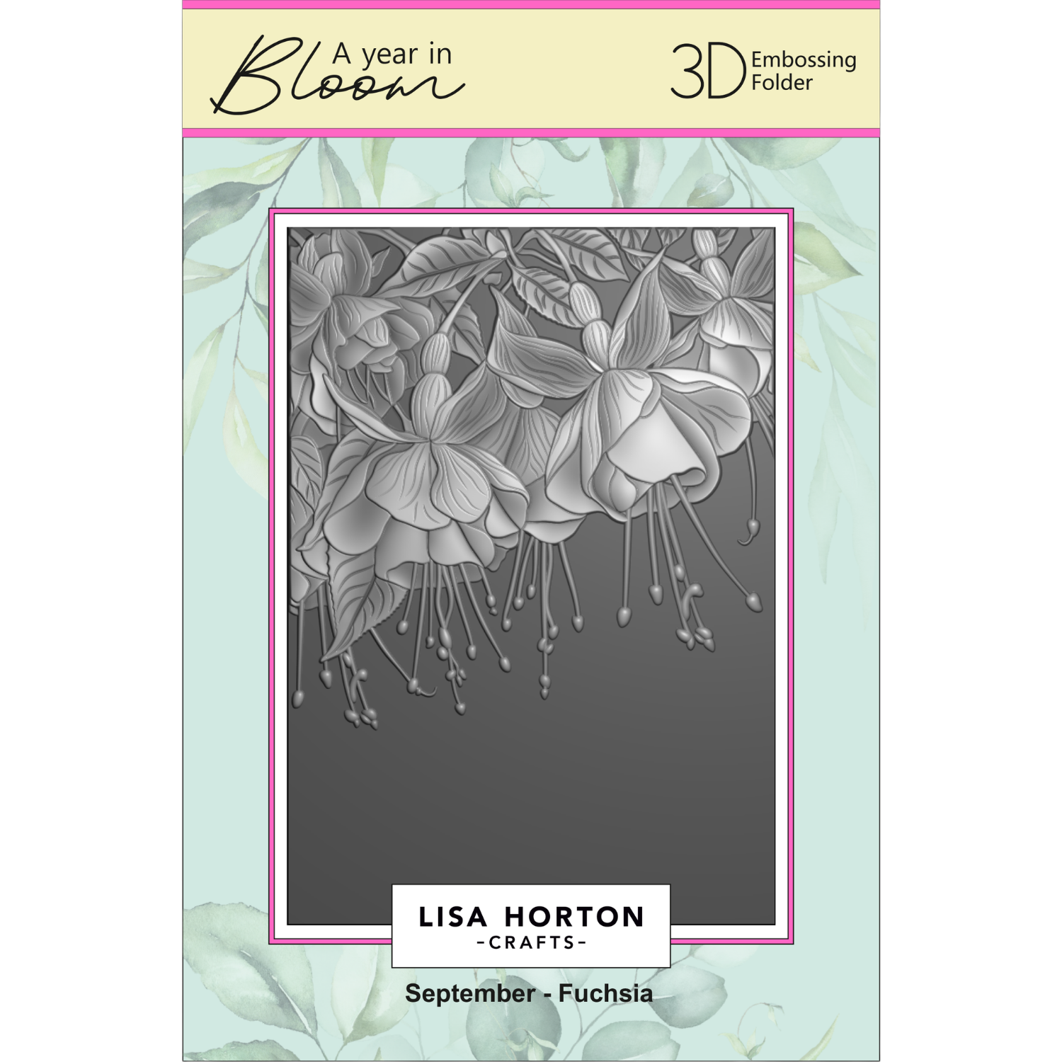 A Year In Bloom' 2025 - Set of 12 5” x 7” 3D Embossing Folders