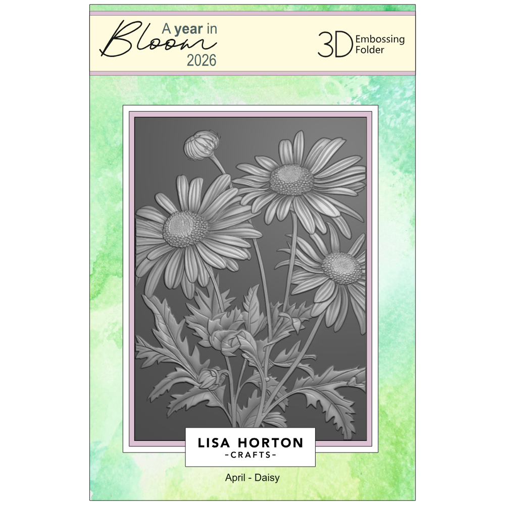 Lisa Horton Crafts 'A Year In Bloom' 2026 - Set of 12 5” x 7” 3D Embossing Folders