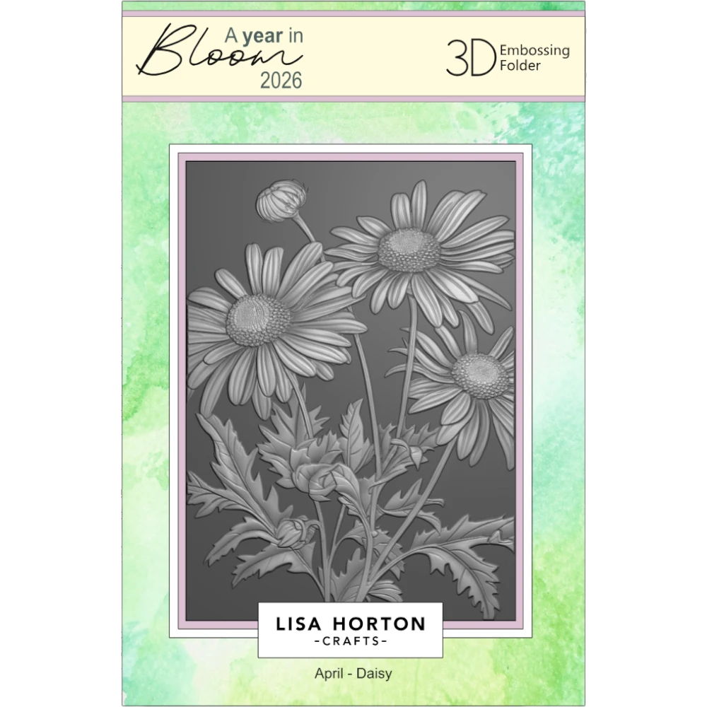 A Year In Bloom' 2026 - Set of 12 5” x 7” 3D Embossing Folders