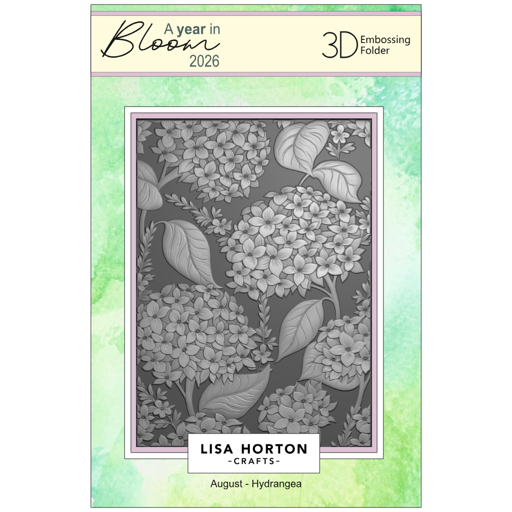 Lisa Horton Crafts 'A Year In Bloom' 2026 - Set of 12 5” x 7” 3D Embossing Folders