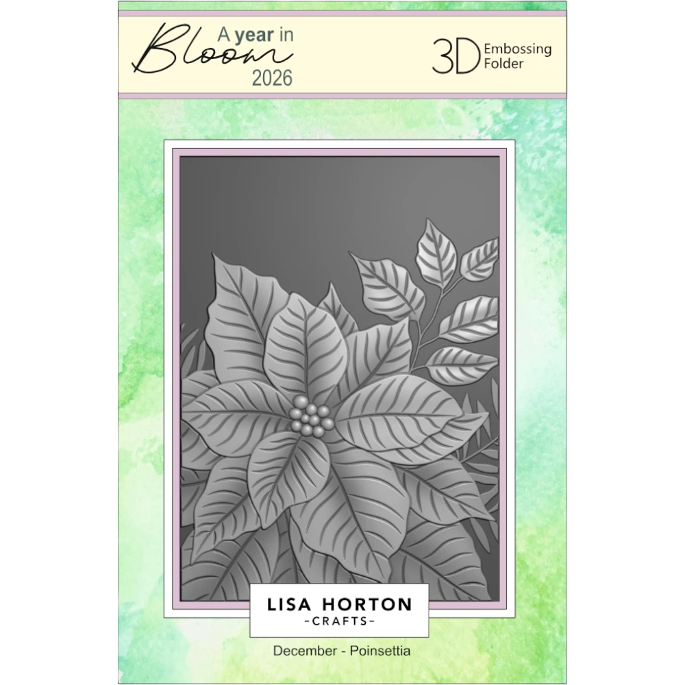 A Year In Bloom' 2026 - Set of 12 5” x 7” 3D Embossing Folders
