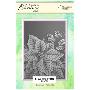 Lisa Horton Crafts 'A Year In Bloom' 2026 - Set of 12 5” x 7” 3D Embossing Folders