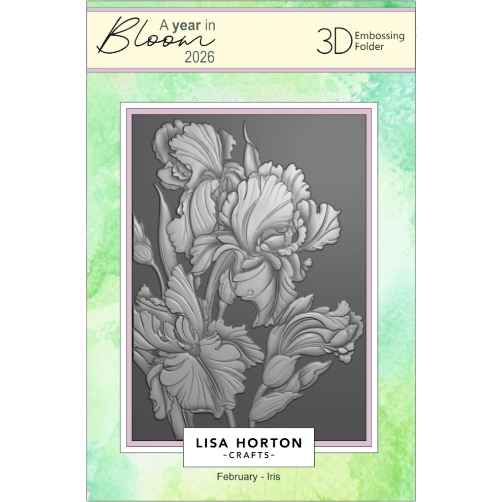 A Year In Bloom' 2026 - Set of 12 5” x 7” 3D Embossing Folders