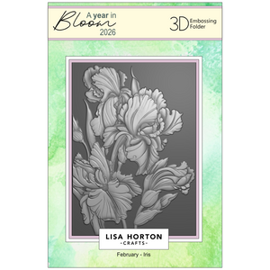 Lisa Horton Crafts 'A Year In Bloom' 2026 - Set of 12 5” x 7” 3D Embossing Folders