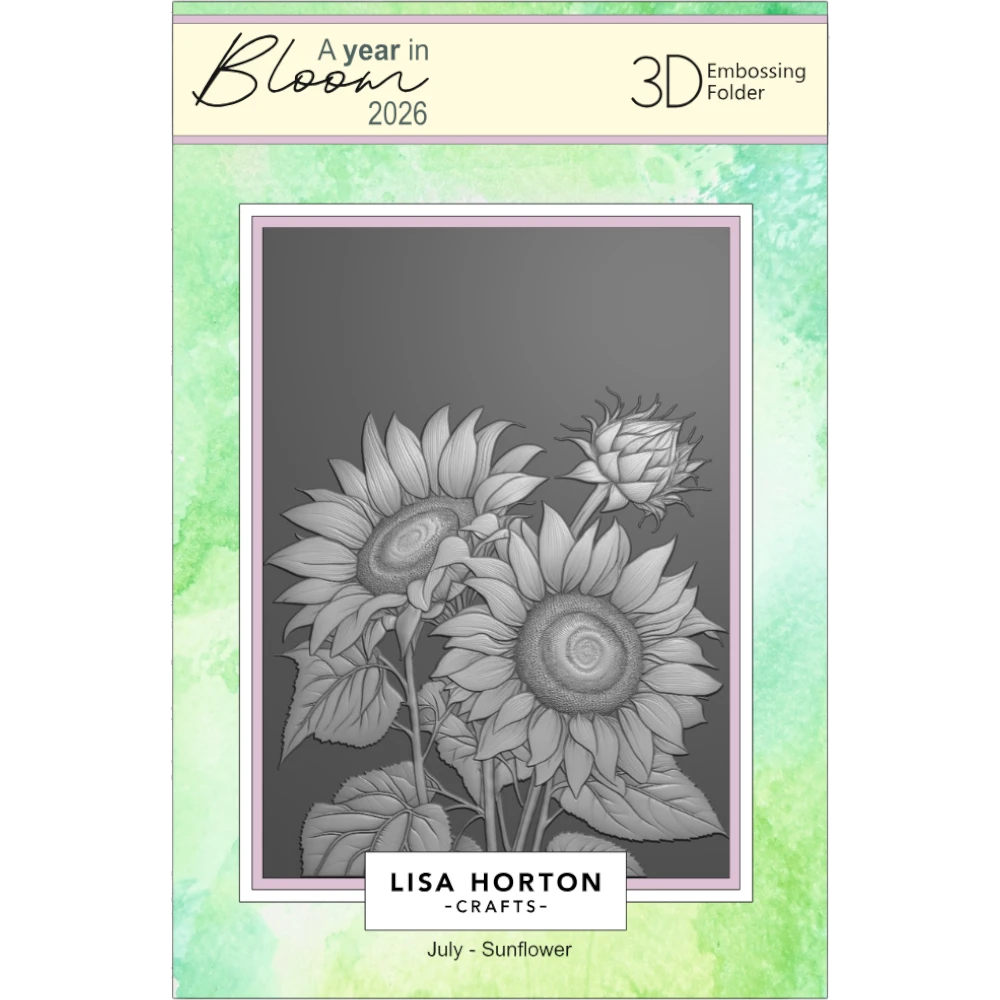 A Year In Bloom' 2026 - Set of 12 5” x 7” 3D Embossing Folders