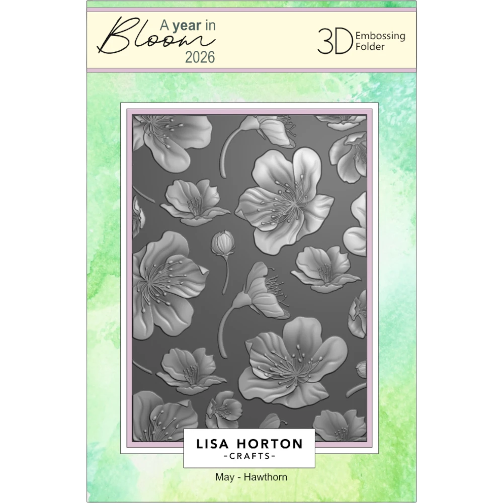 A Year In Bloom' 2026 - Set of 12 5” x 7” 3D Embossing Folders