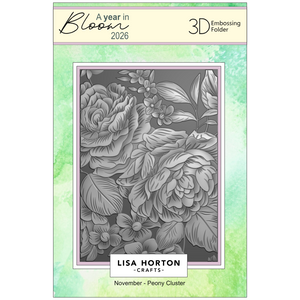 Lisa Horton Crafts 'A Year In Bloom' 2026 - Set of 12 5” x 7” 3D Embossing Folders