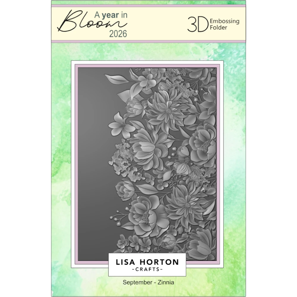 A Year In Bloom' 2026 - Set of 12 5” x 7” 3D Embossing Folders